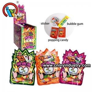 nouvel emballage avec du chewing-gum bonbon éclatant et un autocollant à l'intérieur