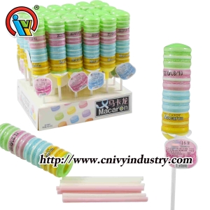 forme de macaron à l'intérieur de bonbons de paille cc stick candy