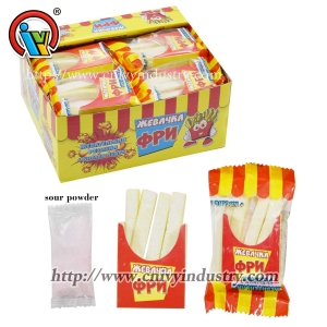 bubble-gum frites avec poudre aigre