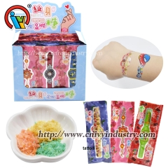sac de tatouage avec des bonbons éclatants