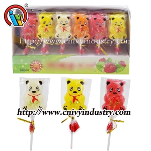 Bonbons durs de sucette aux fruits en forme de panda chinois pour les enfants