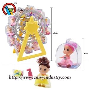 Jouet poupée barbie surprise avec des bonbons dans la grande roue