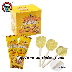 bonbon sucette aux fruits avec sifflet
