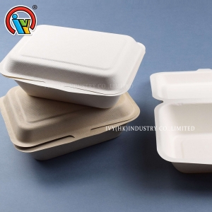 Lunch box en pulpe de bagasse biodégradable
