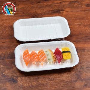Assiette biodégradable en pulpe de sushi aux fruits

